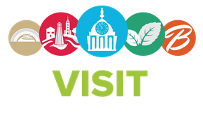 Five colorful circle logos above the word VISIT.