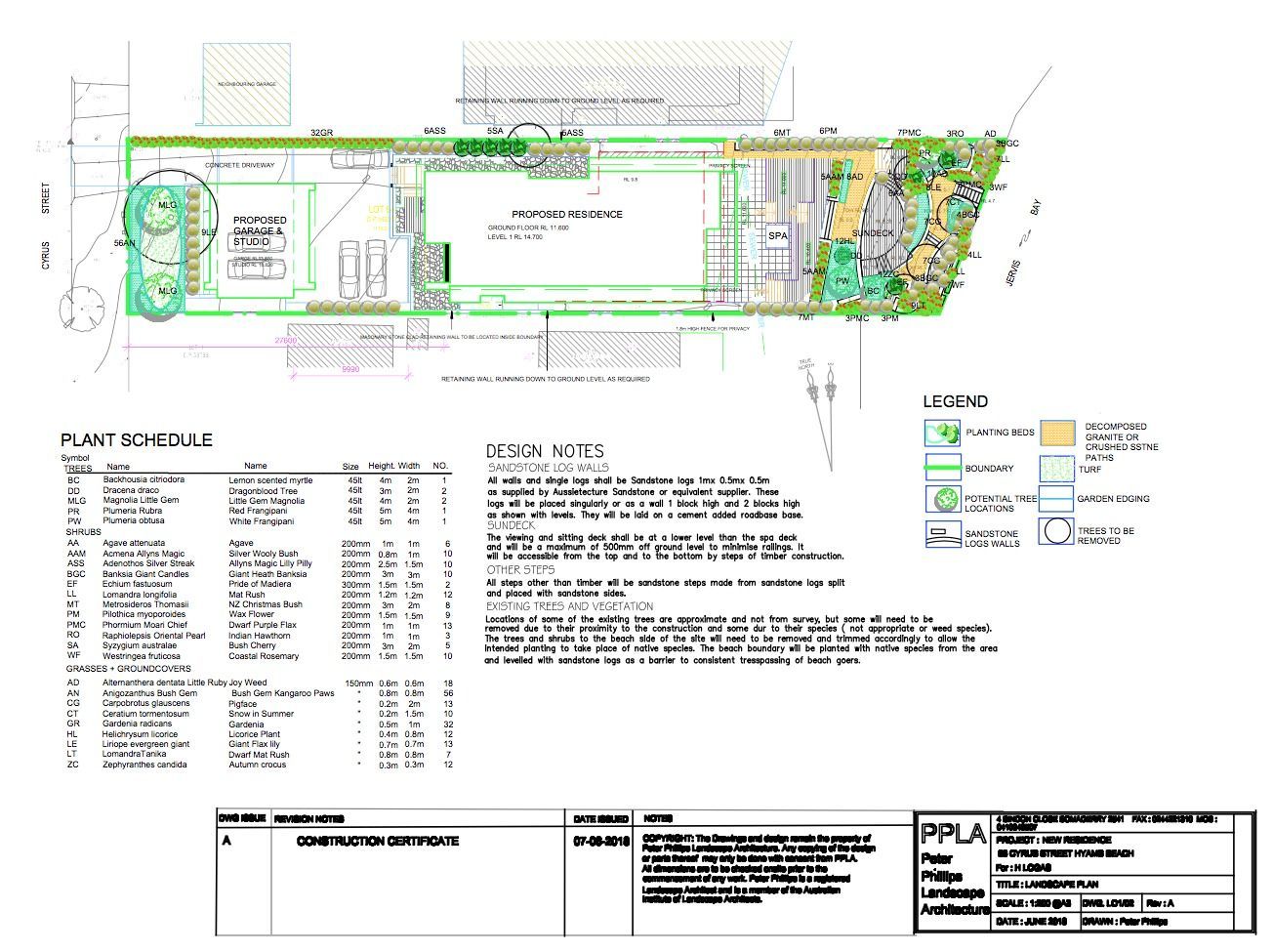 Blueprint of A Proposed Park and Recreation Center with Design Notes — Peter Phillips Landscape Design in Bomaderry, NSW
