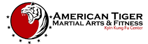 The logo for american tiger martial arts and fitness kyin kung fu center