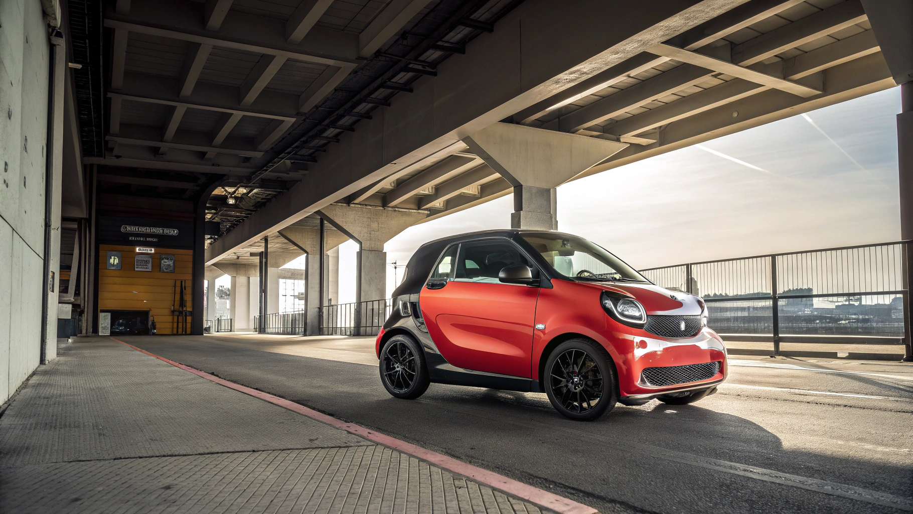 Mid-century modern credenza with a lamp and decorative objects, in a sunlit room.