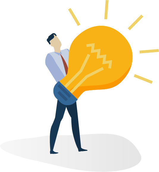 A man is holding a light bulb in his hands.