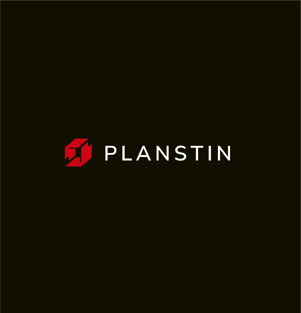 The planstin logo is on a black background.