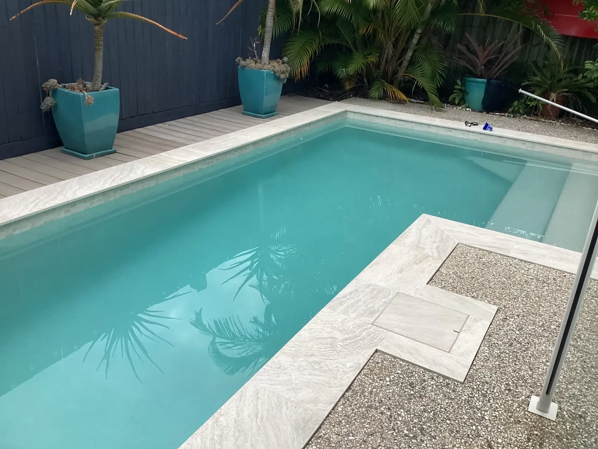 Turquoise Backyard Swimming Pool — Mad Pool Interiors and Renovations in Baringa, QLD