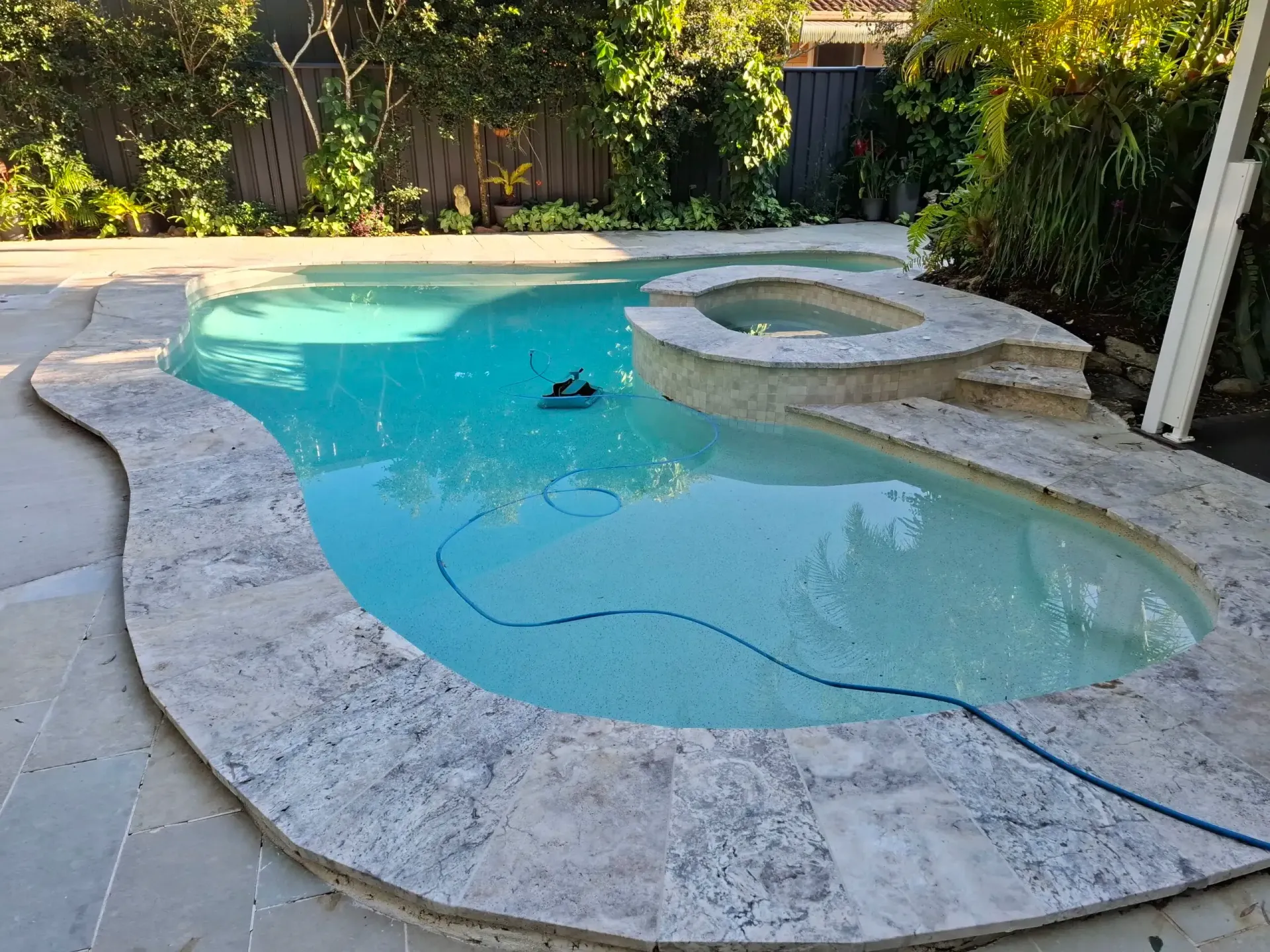 Empty Backyard Swimming Pool — Mad Pool Interiors and Renovations in Baringa, QLD