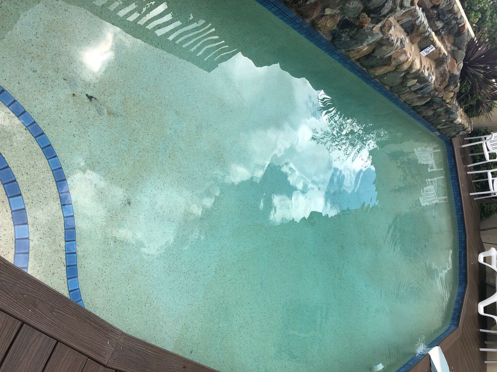 Blue-tiled Swimming Pool With Clear Water — Mad Pool Interiors and Renovations in Baringa, QLD