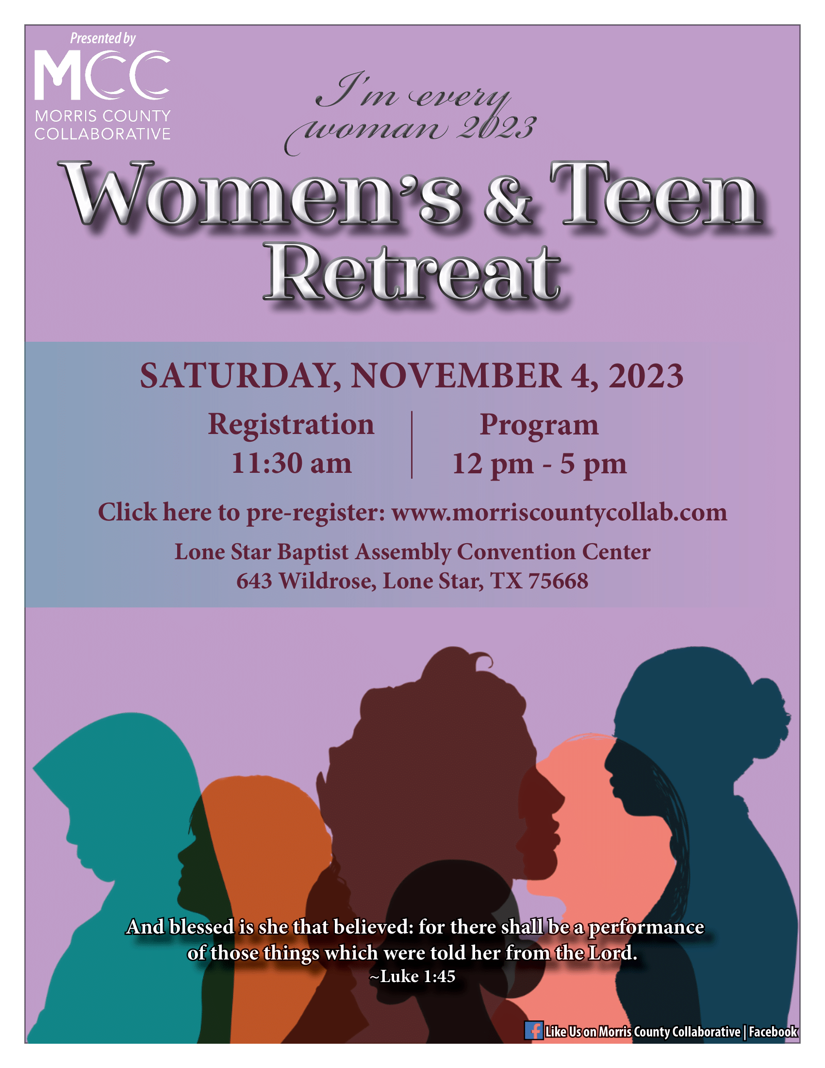 A poster for a women 's and teen retreat