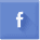 The facebook logo is on a blue background.