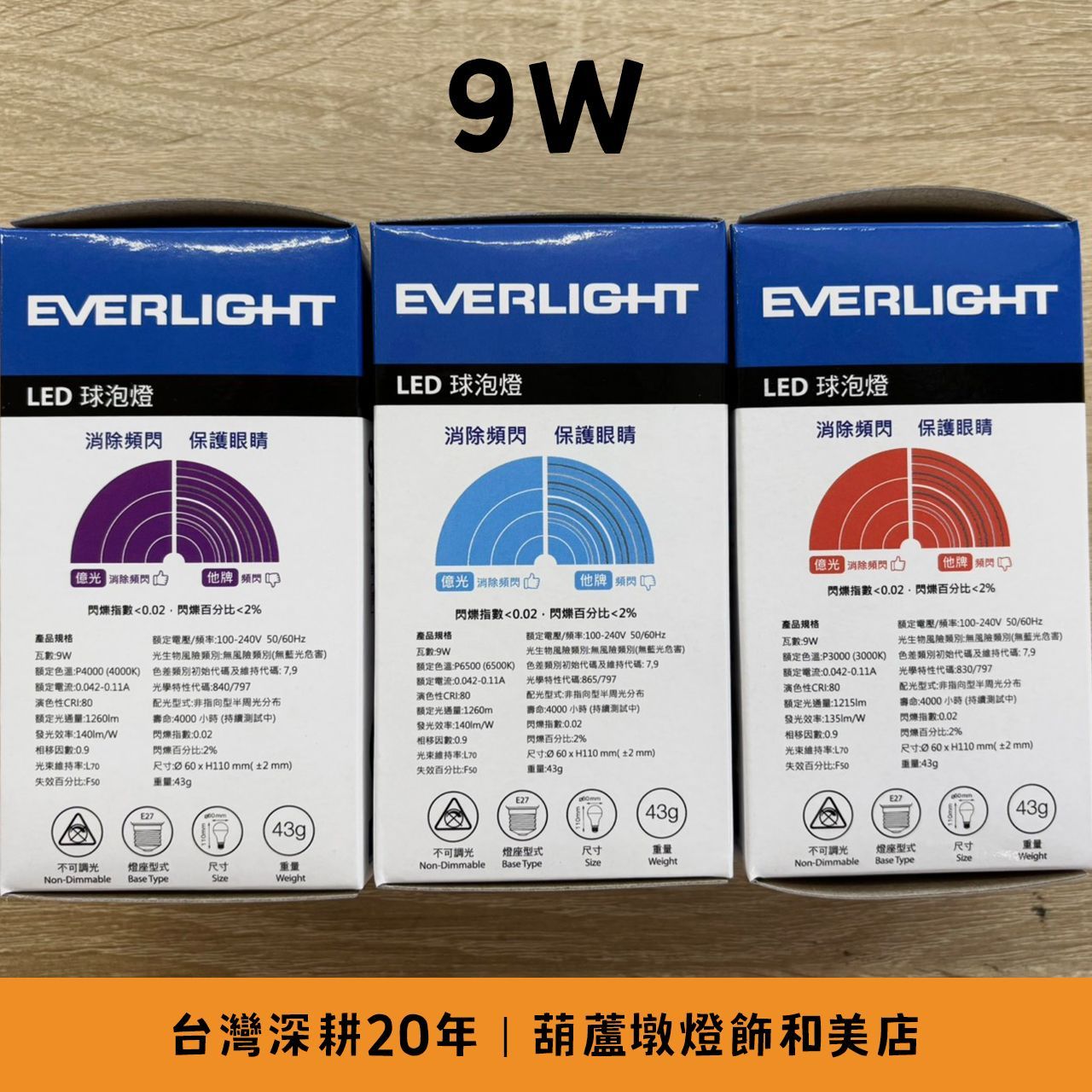 億光 超節能LED球泡燈 雙標 節能標章+環保標章9W/12W/15W E27燈座