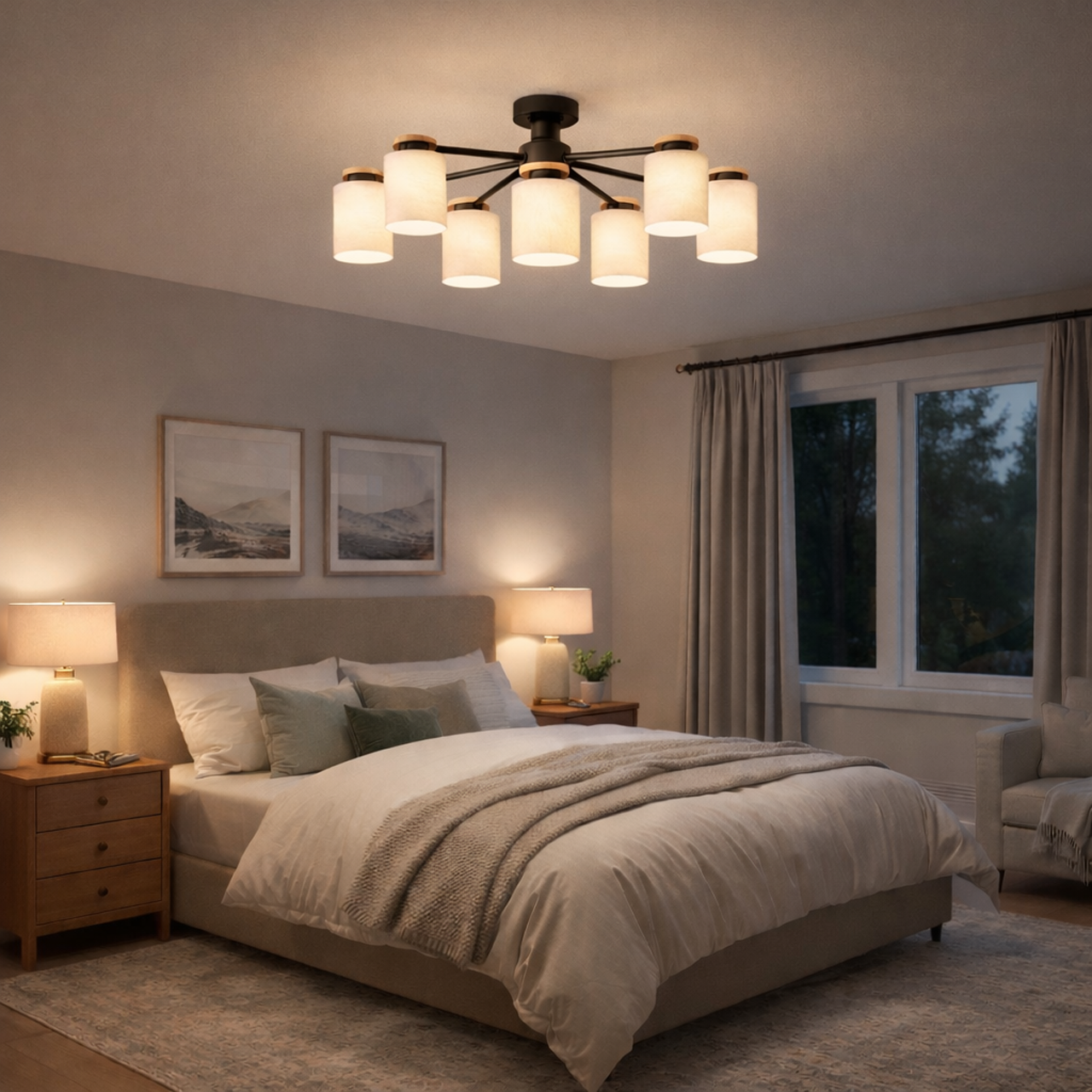 GSYM-C1-7半吸頂燈 / E27×6+1