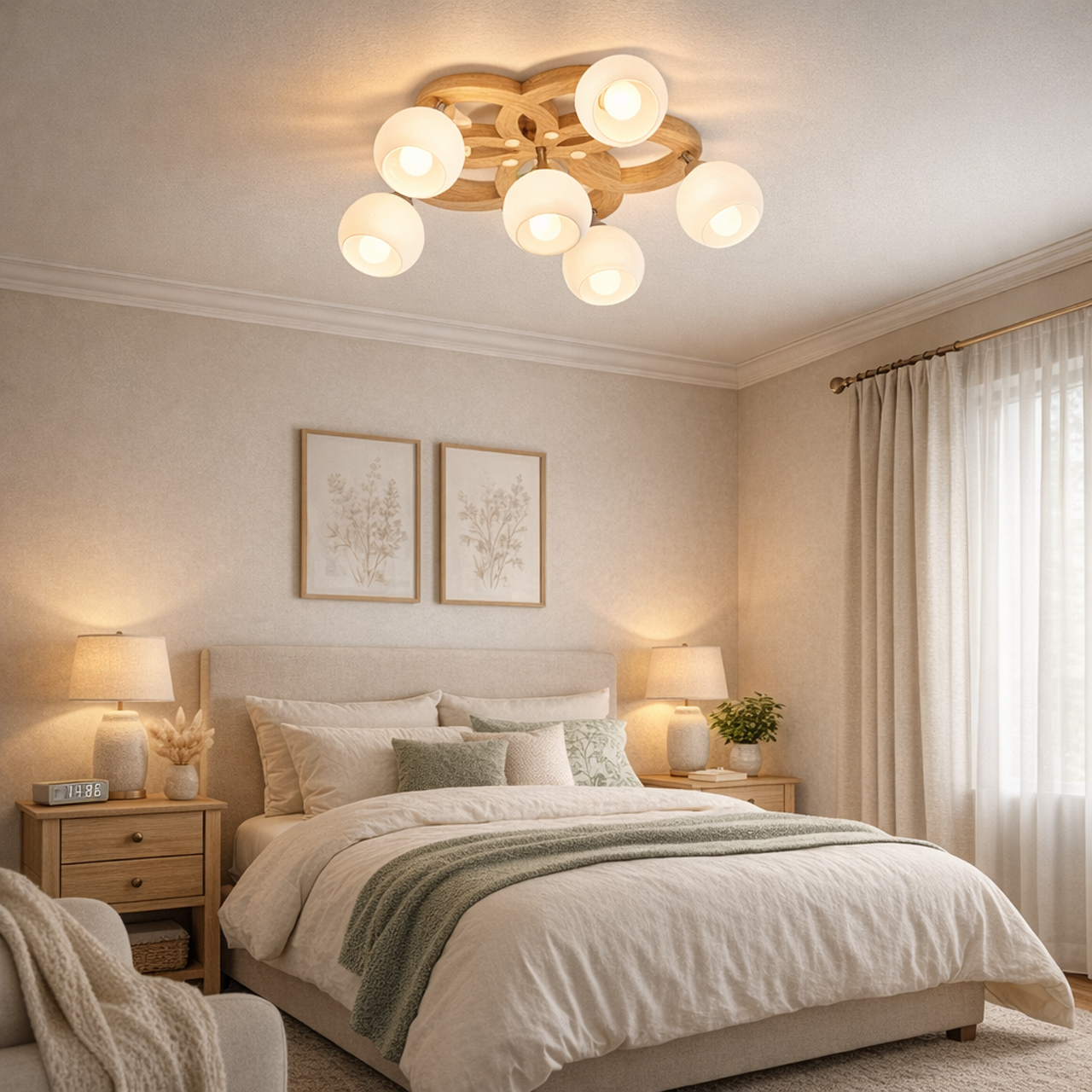 103/M643/5+1BW半吸頂燈 / E27×5+1