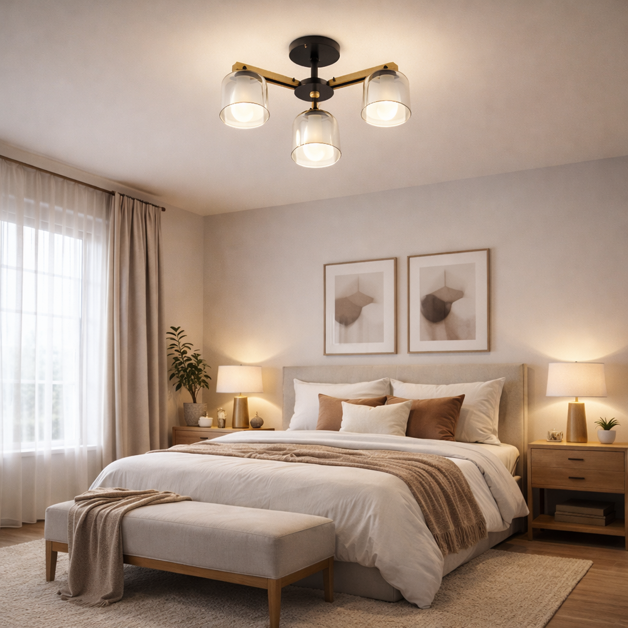 103/M732/3BW半吸頂燈 / E27×3