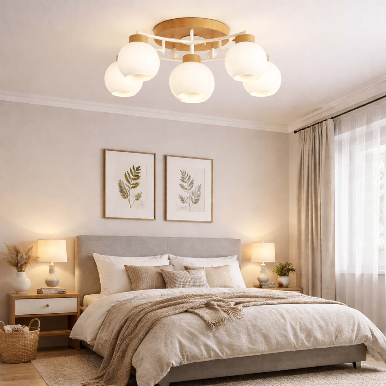 103/M801-5+1半吸頂燈 / E27×5+1