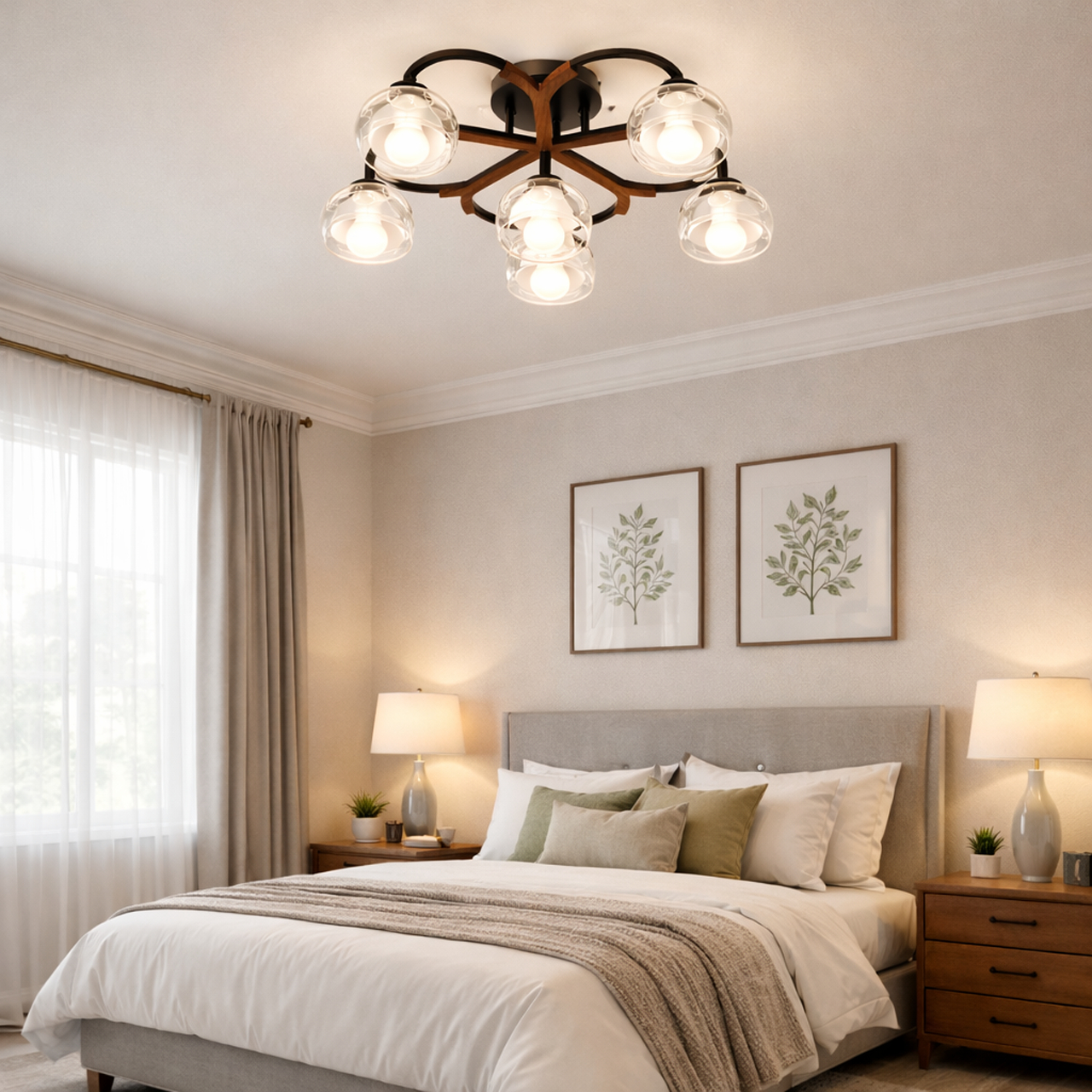 103/M823/5+1半吸頂燈 / E27×5+1