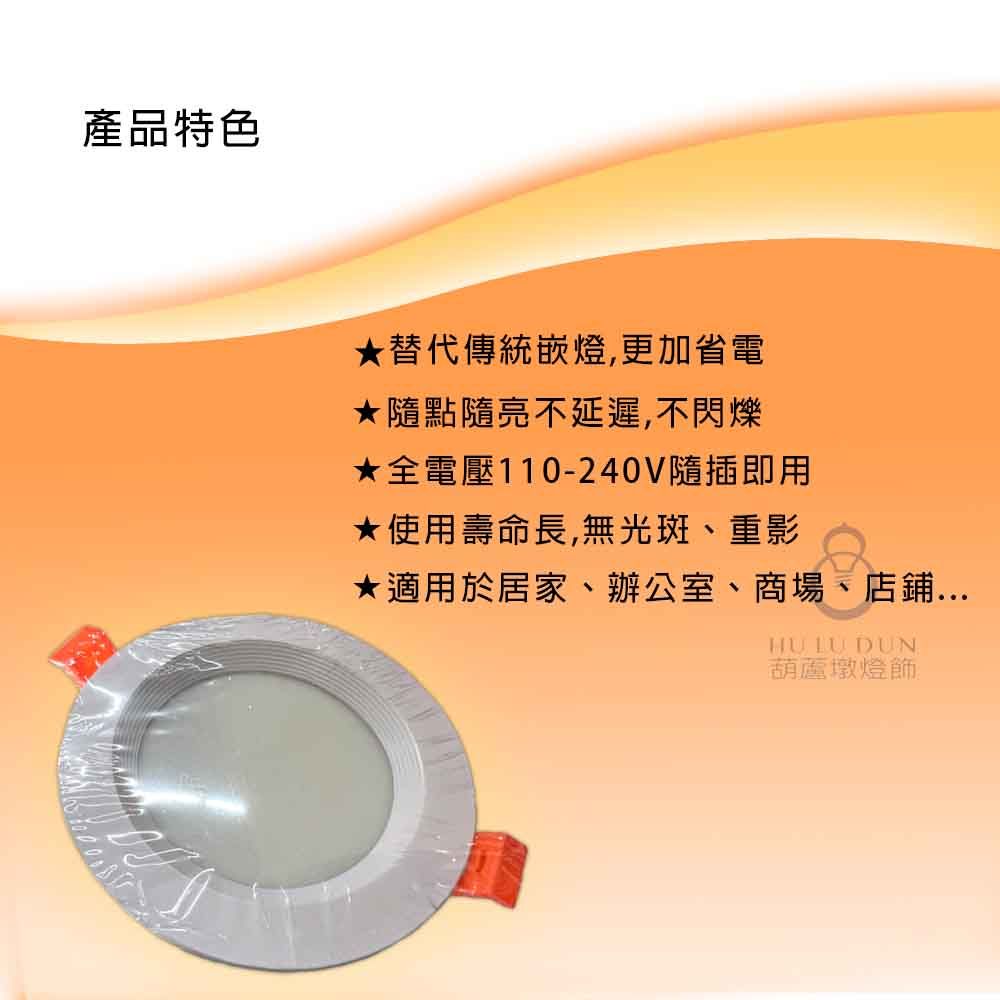 【五星級】LED 草帽崁燈10W Ø95mm