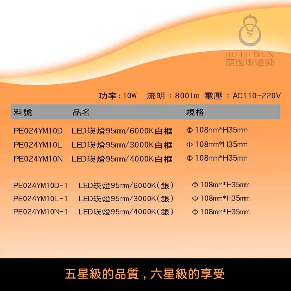 【五星級】LED 7珠崁燈 Ø95mm 10W