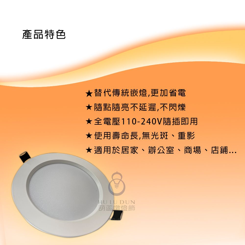 【五星級】LED 12W草帽崁燈 Ø120mm
