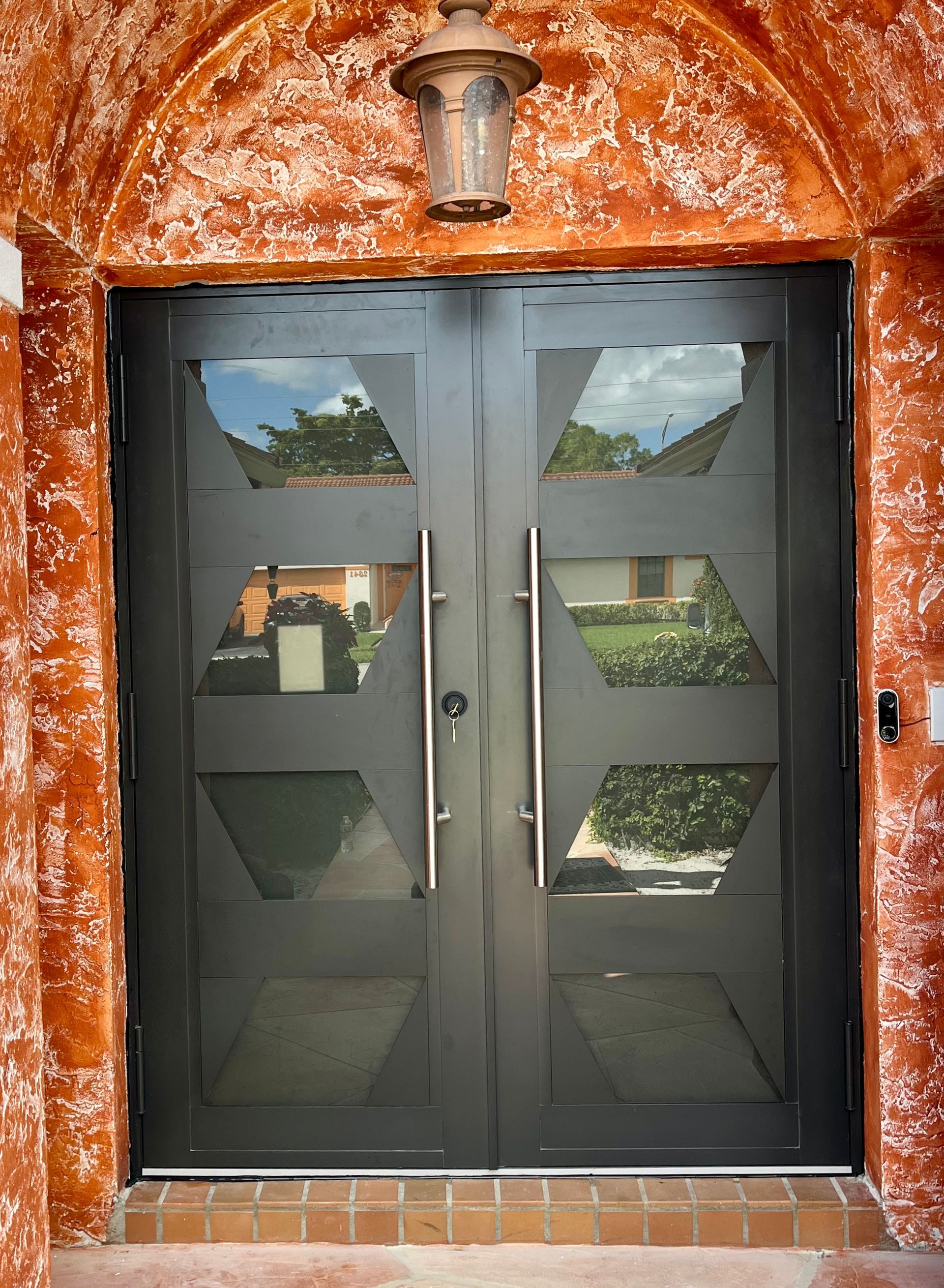 A double aluminum door in South Florida