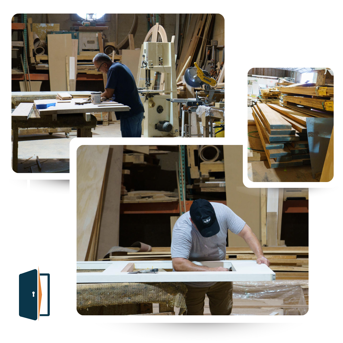 A man is working on a piece of wood in a factory.