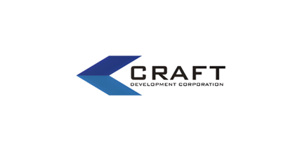 Craft Development Corporation logo: Blue geometric arrow next to "CRAFT" text, "DEVELOPMENT CORPORATION" below.