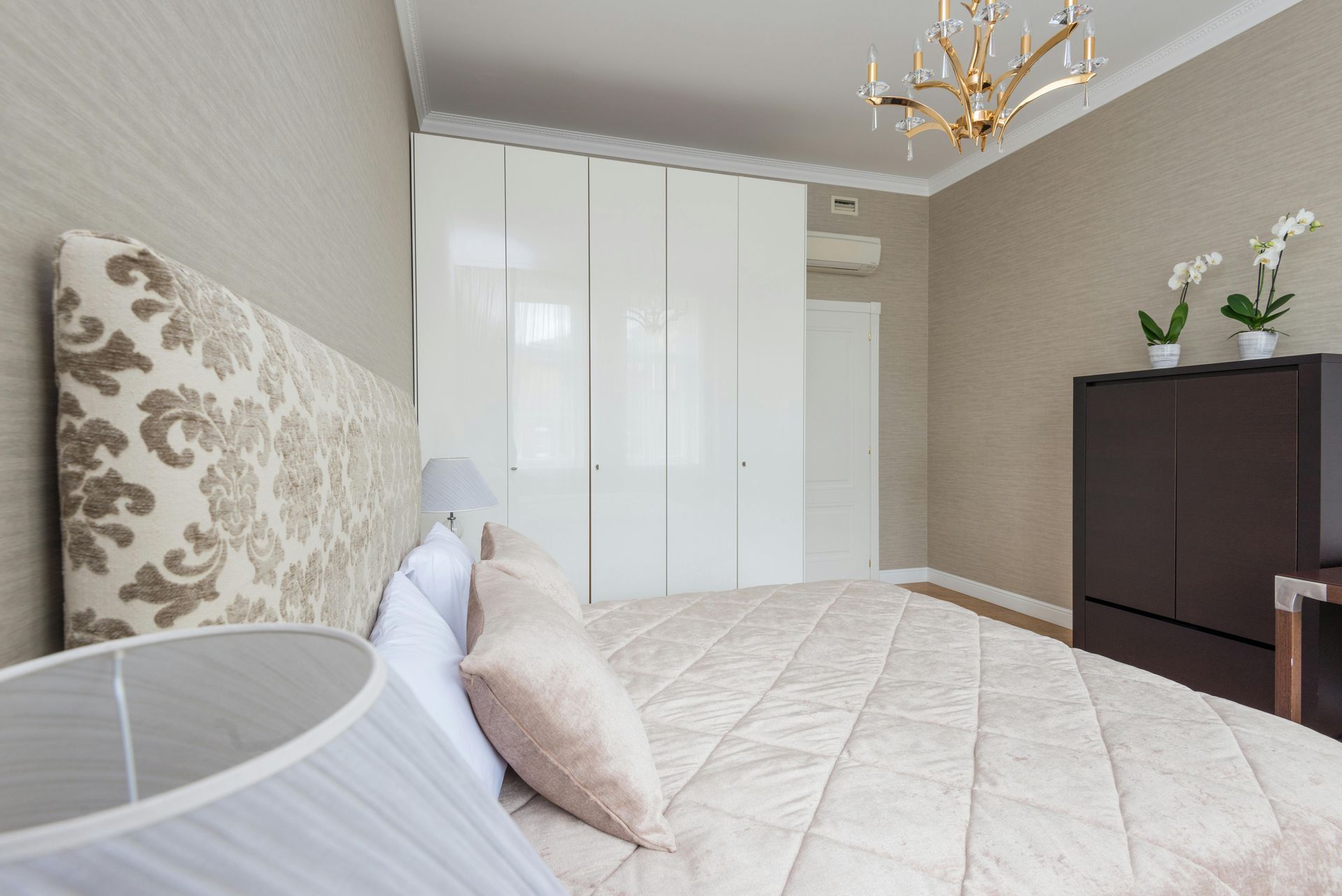 White Closet doors beautifully complements  a bedroom in South Florida