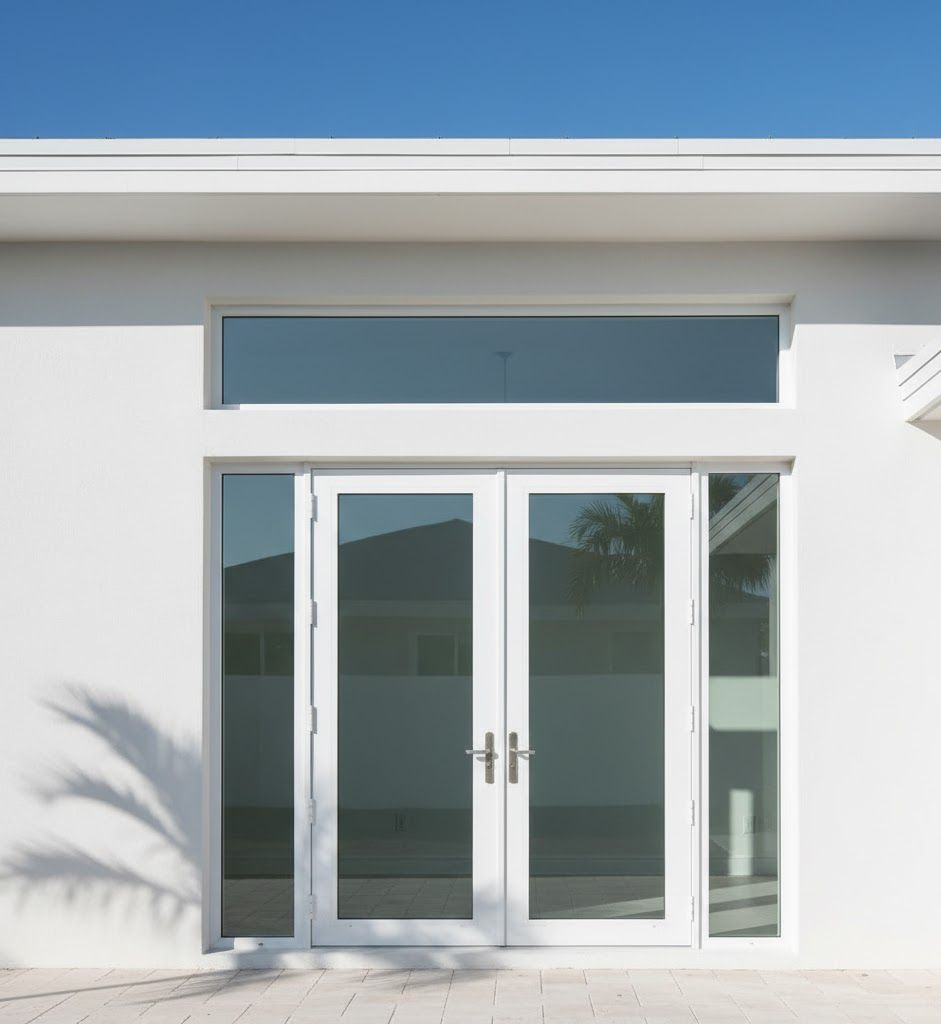 A bedroom with a sliding barn door and a bed in Miami.
