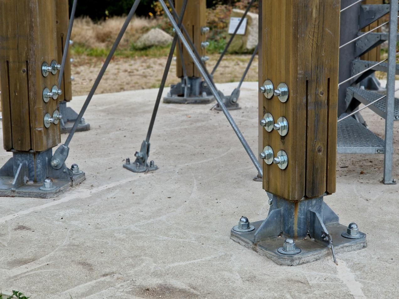 A Close Up Of A Wooden Structure With Metal Bolts And Screws — Illawarra Fasteners Pty Ltd In Unanderra, NSW