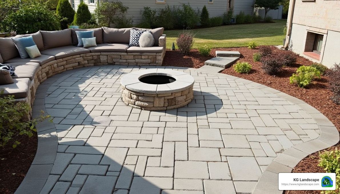 Beautiful backyard patio with outdoor seating - backyard patio installation near me