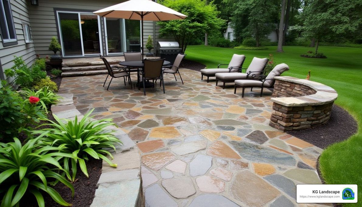 stone patio design - stone patio builders