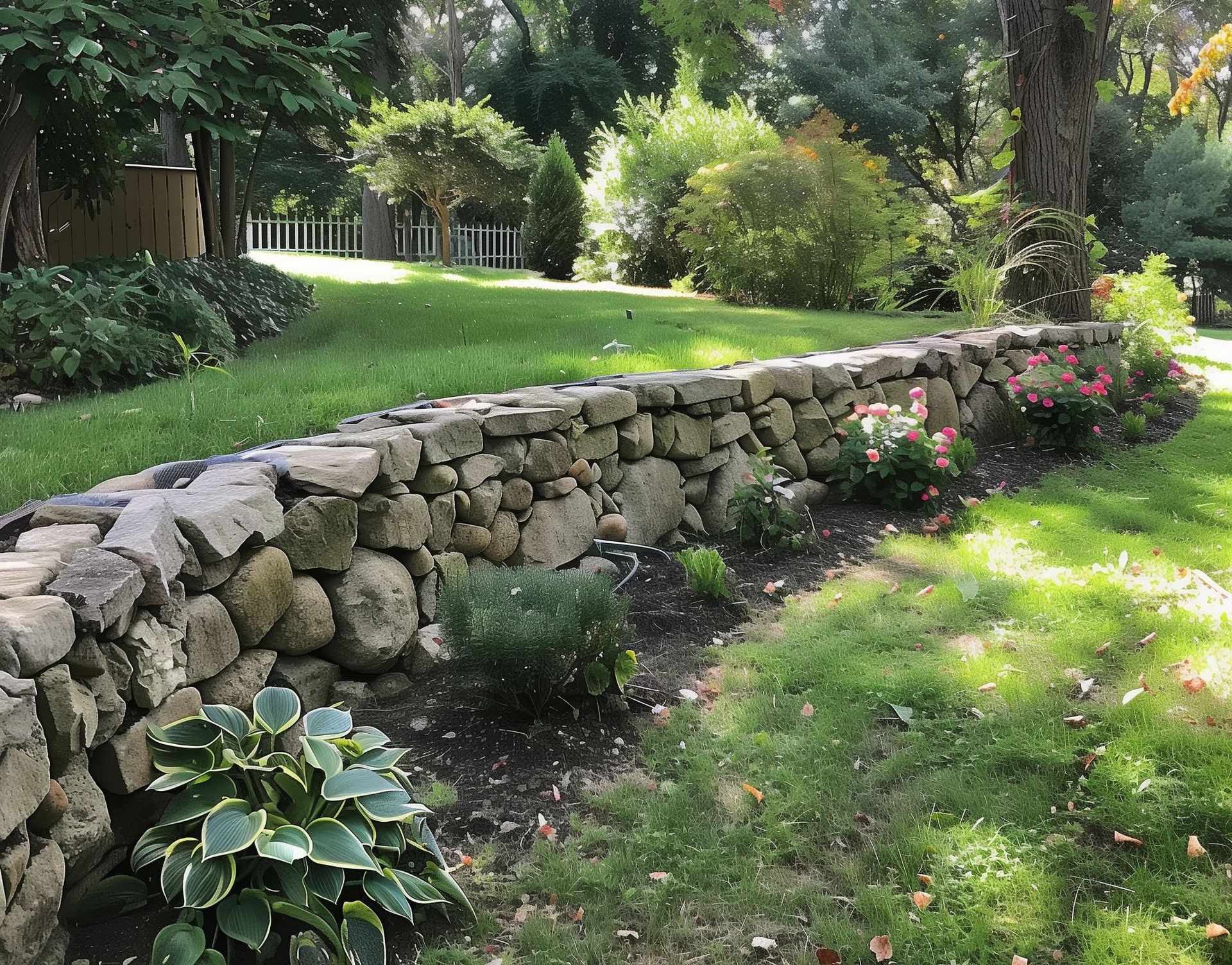 retaining wall installed