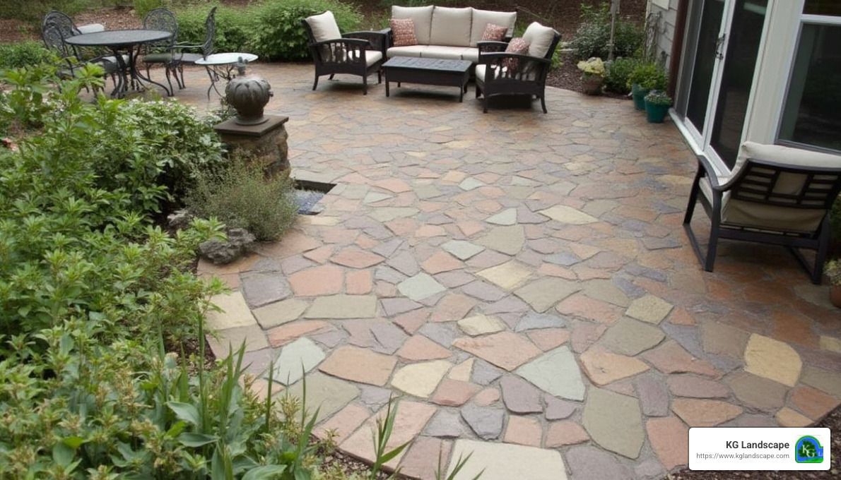 Patio with unique paver designs - unique paver designs