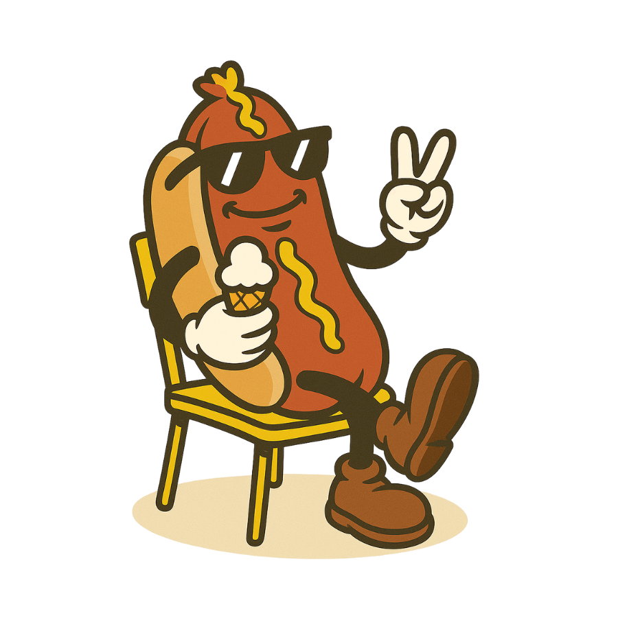 Bloomfield Breakpoint Hot Dog Guy eating ice cream