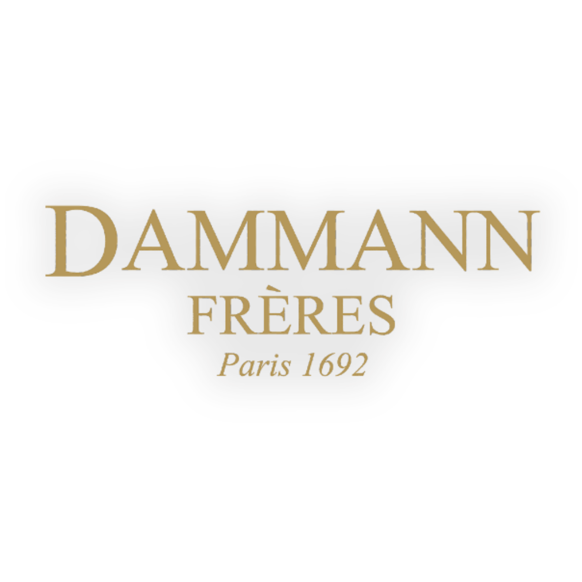 Logo for Dammann Frères, a tea company. Gold text on a white background. 