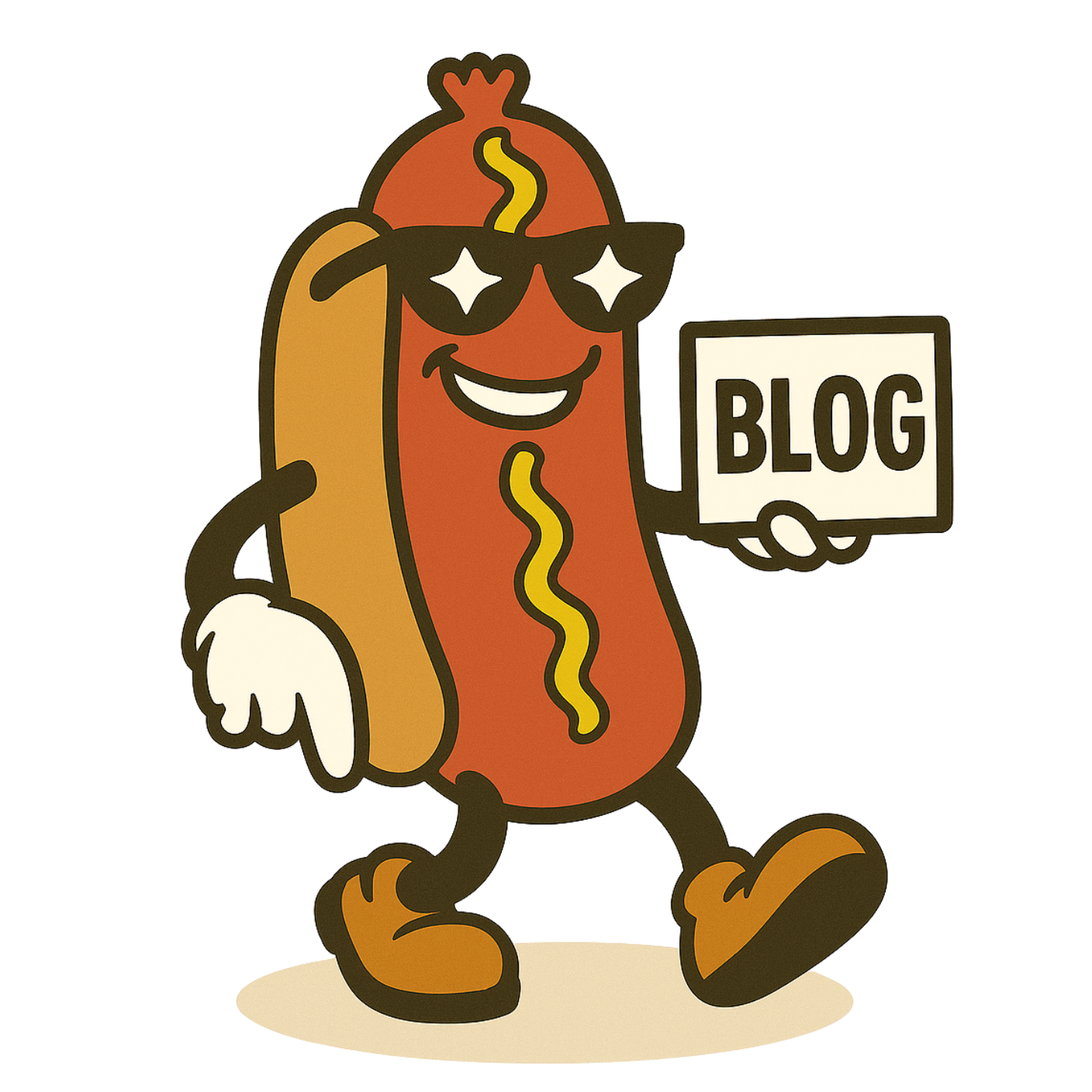 Hot Dog Guy at Bloomfield BreakPoint holding a blog sign