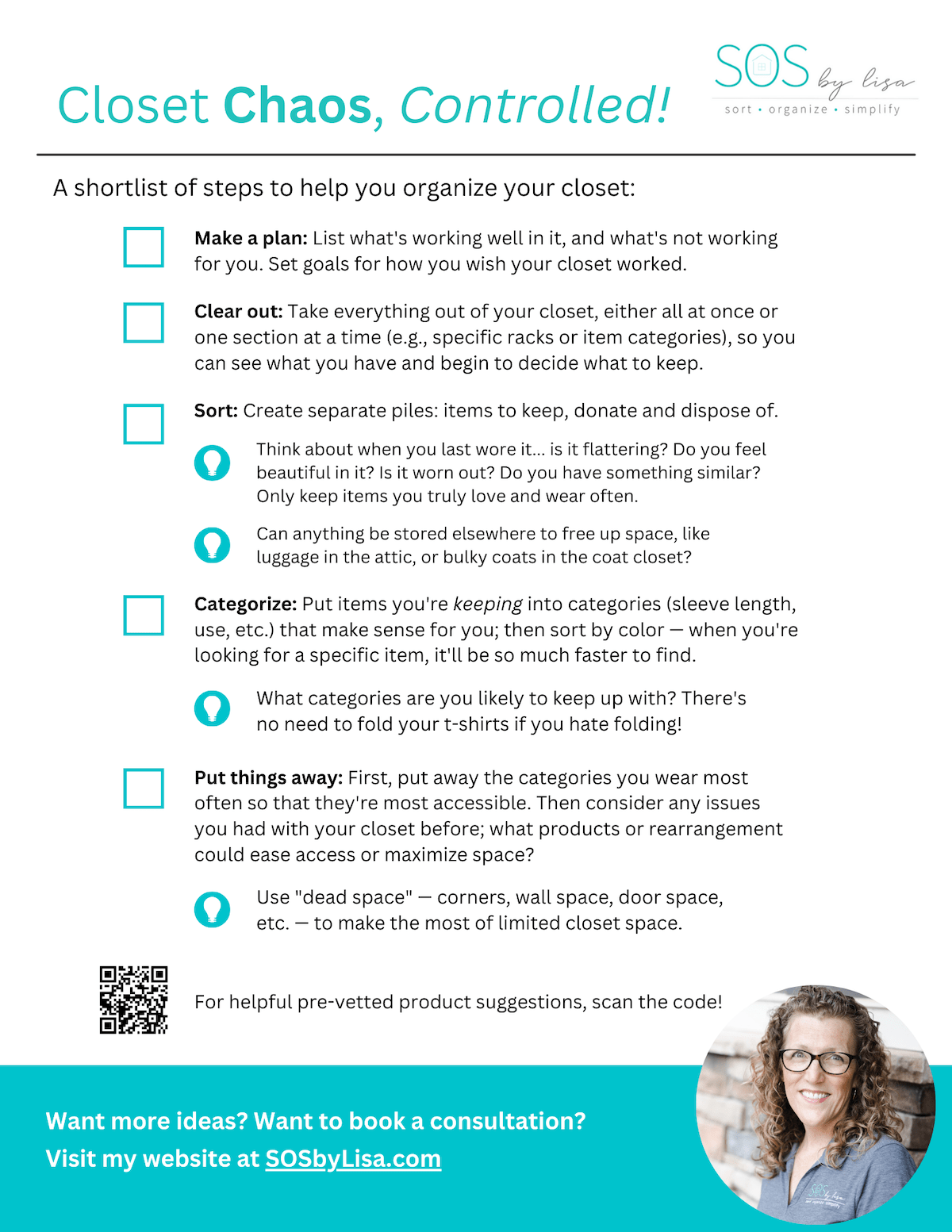 Closet chaos handout