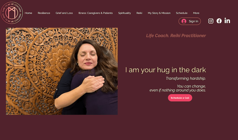 Dare to Be Me Coaching home page