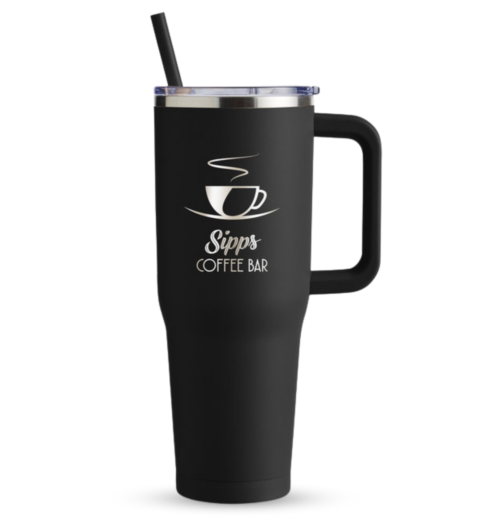 Two white t-shirts, front and back, with the 