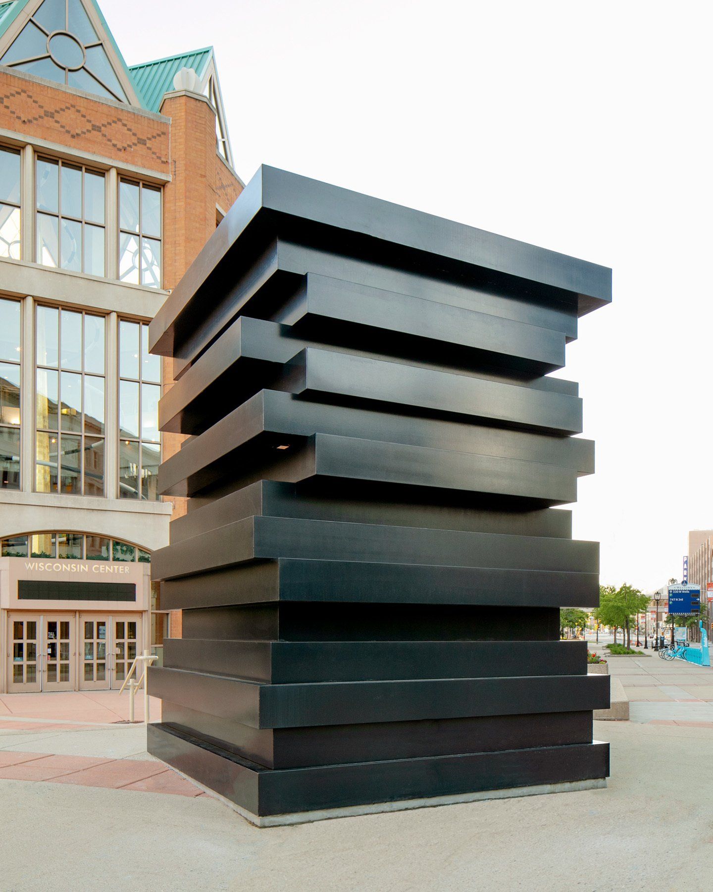 Sean Scully, Black Stacked Frames, Sculpture Milwaukee 2019