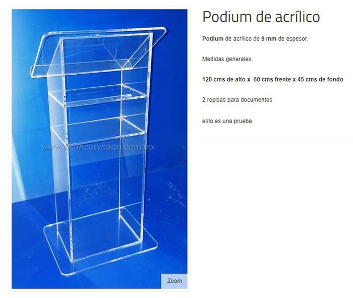 PODIUM DE ACRÍLICO