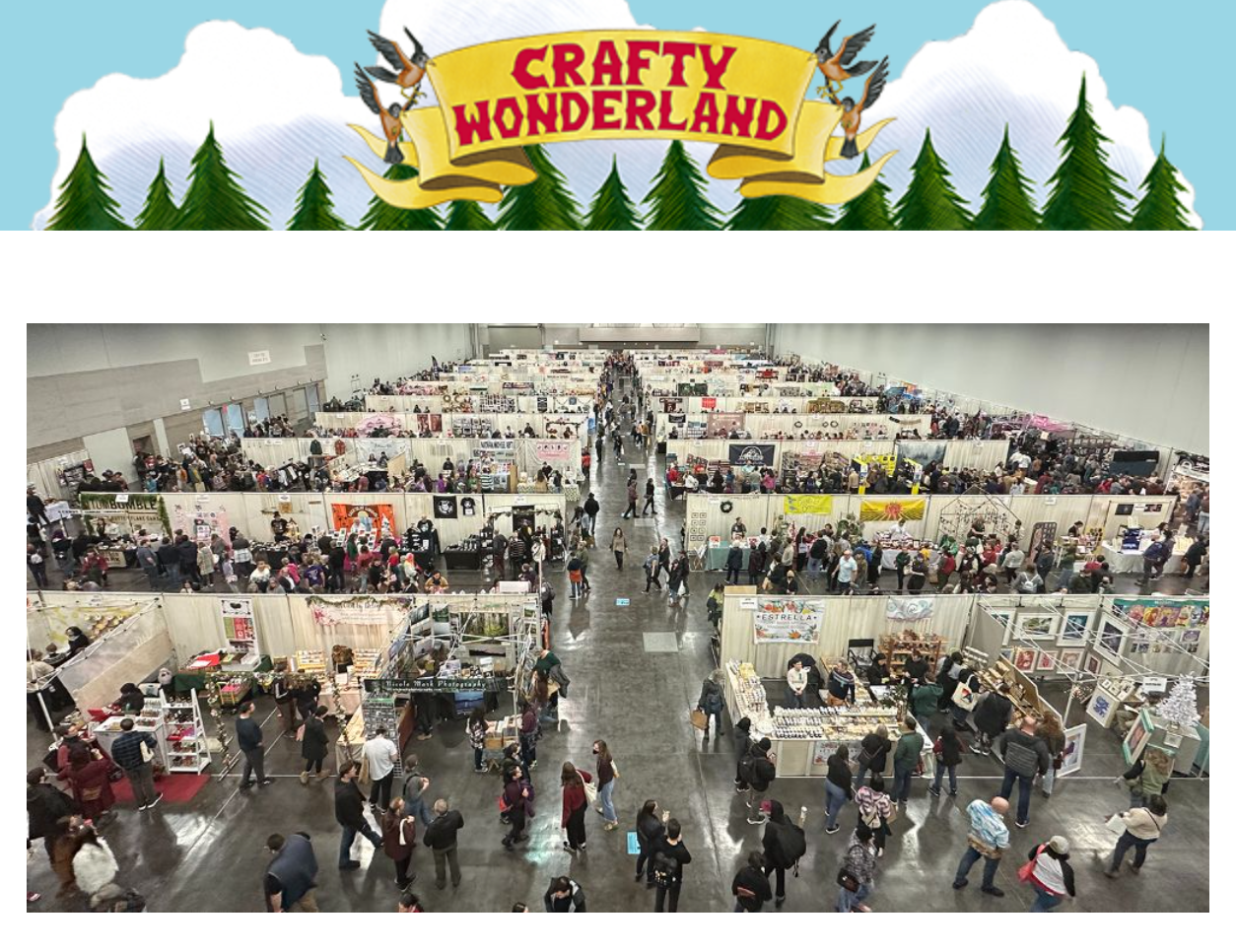 An aerial view of a crafty wonderland event