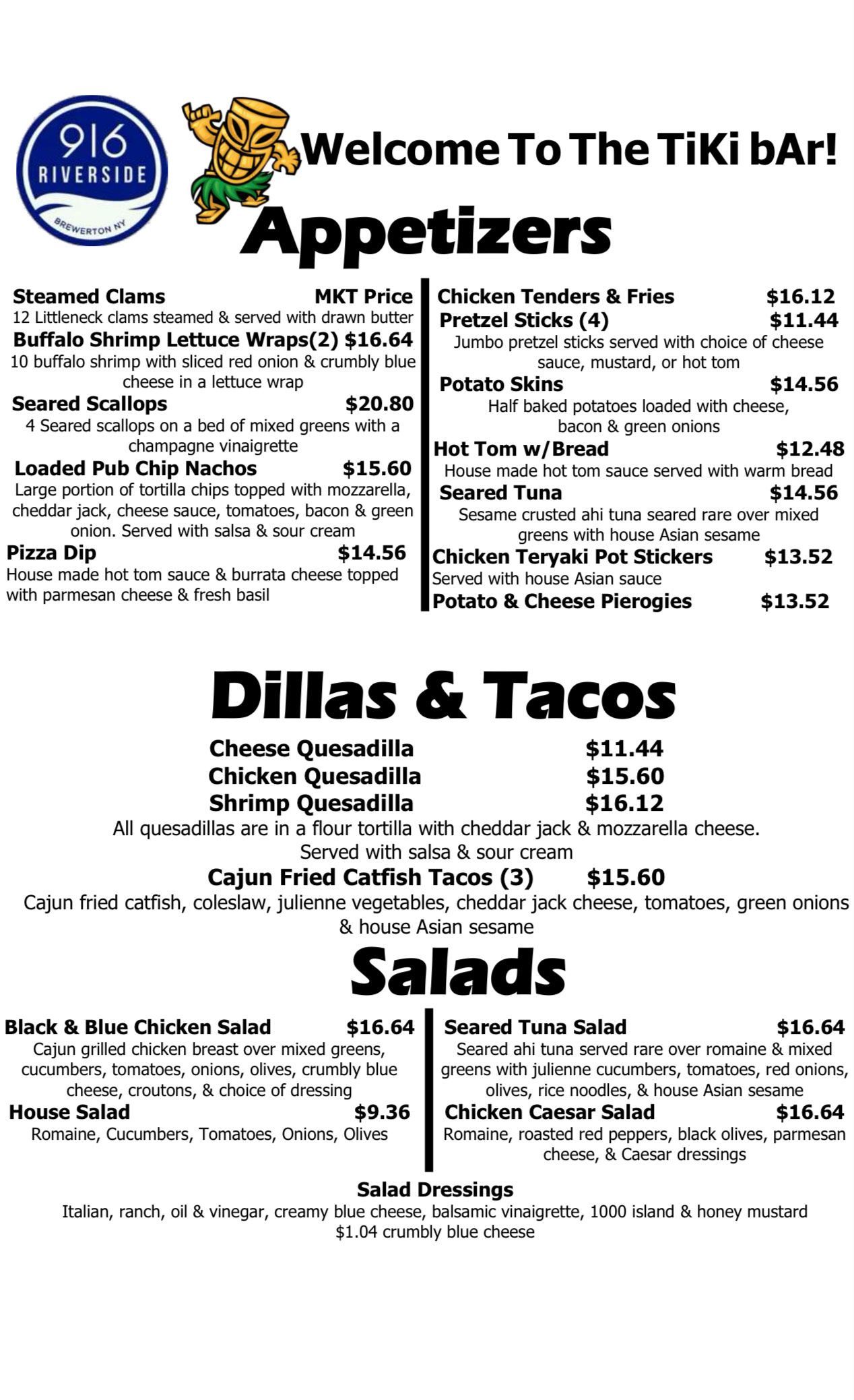 916 Tiki Menu