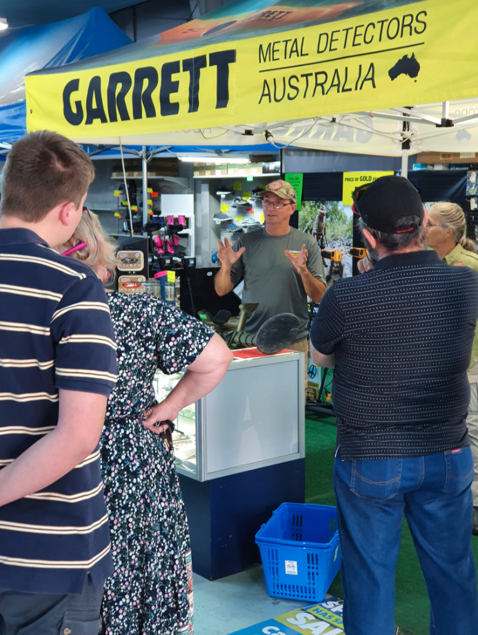 Explaining Garrett Metal Detectors in-store— Camping Store in Mackay, QLD