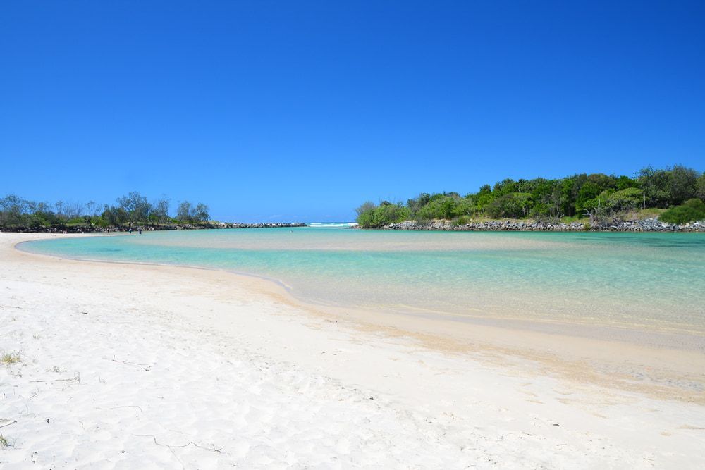 A White Sandy Beach With a Body of Water in the Background — RM Scaffolding Solutions in Pottsville, NSW