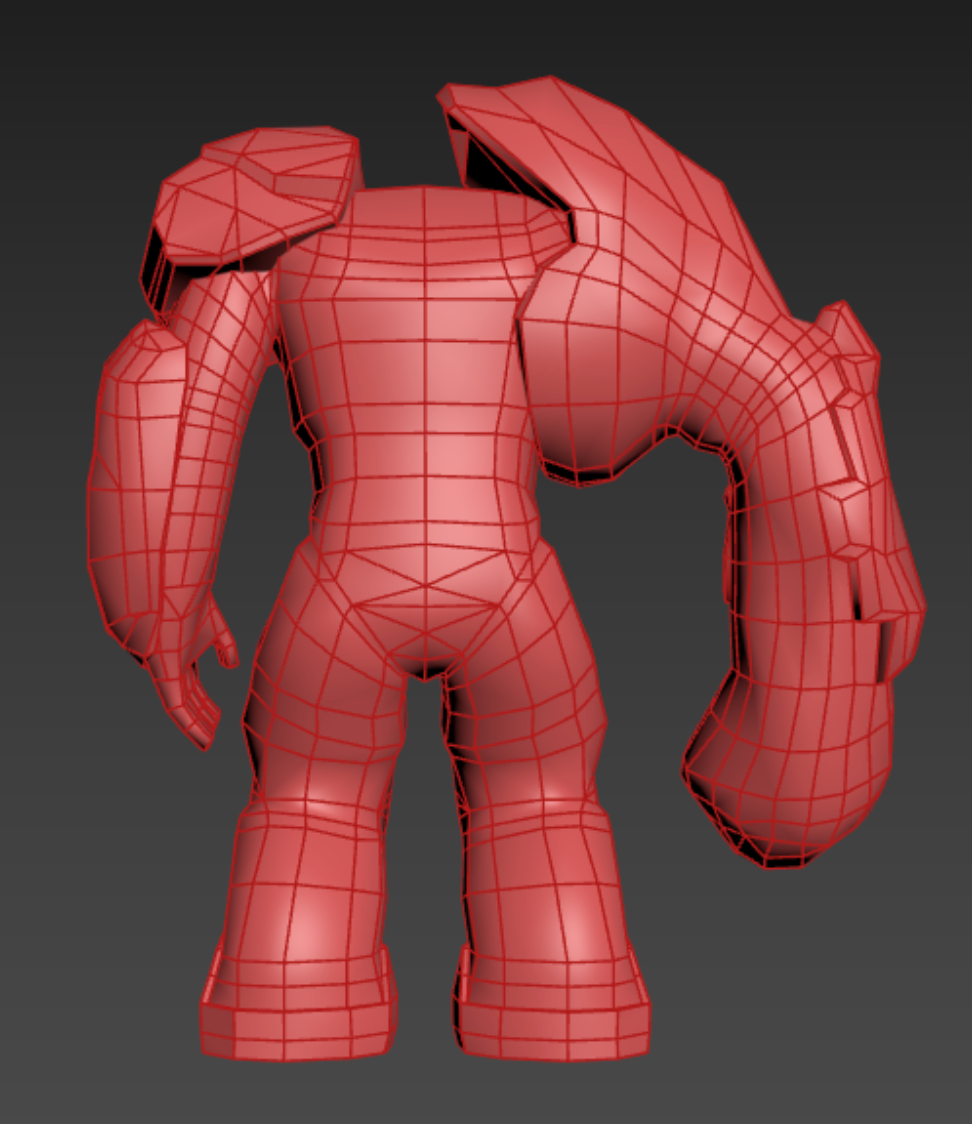 A 3d model of a robot 's back and arms