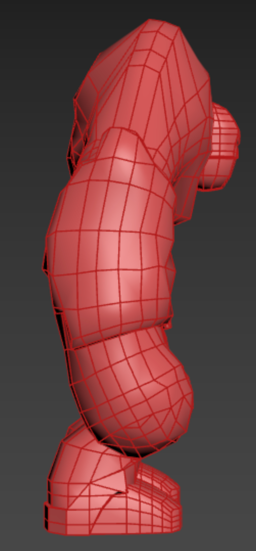 A 3d model of a cartoon character 's arm and leg.