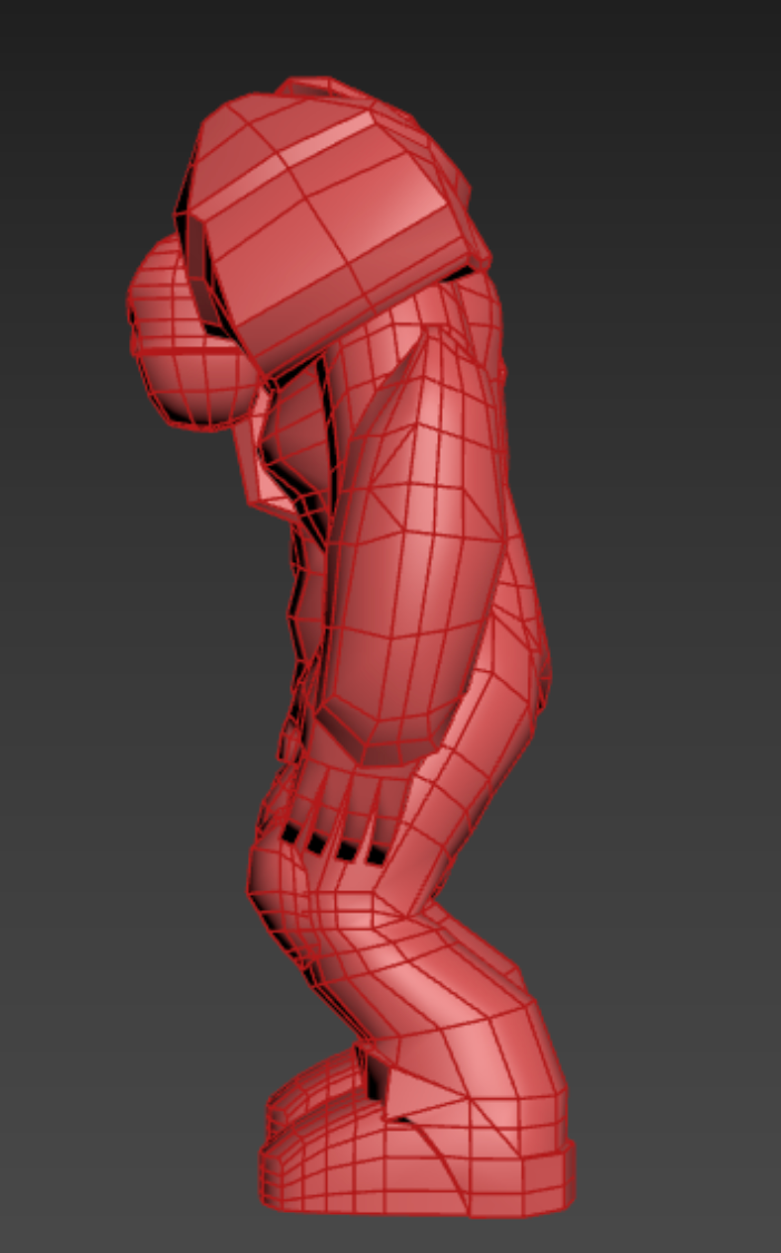 A 3d model of a monkey standing on its hind legs.