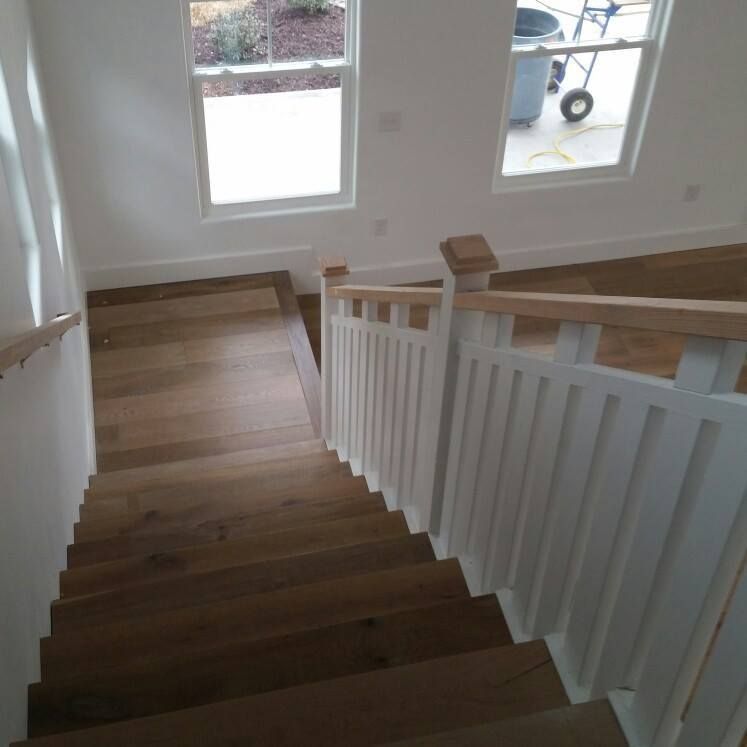 Stairs with White Railing