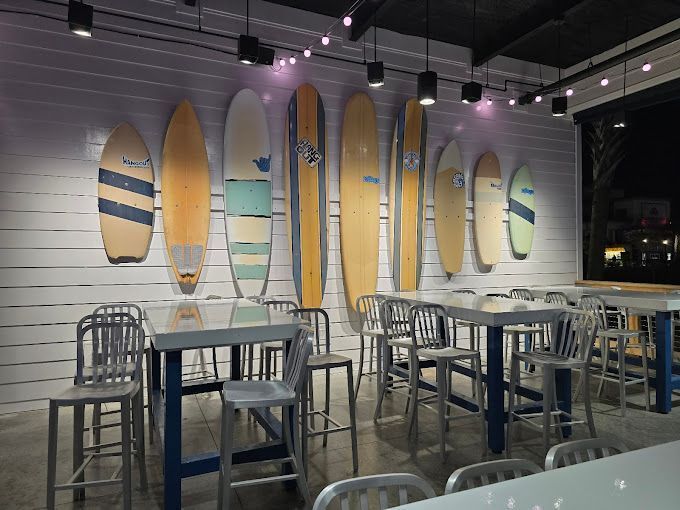 Restaurant with Surfboards on The Wall