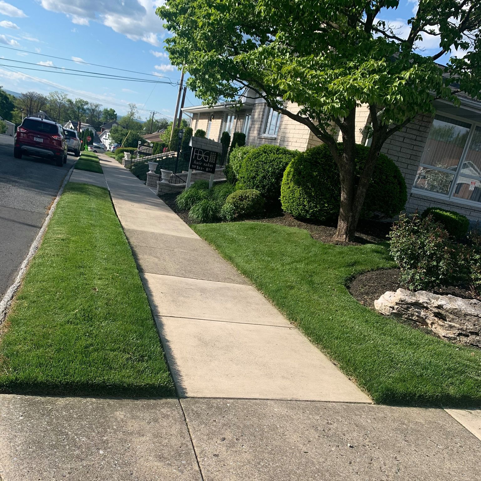 Walkway With Clean Lawn