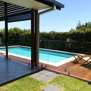 Modern Pool with Timber Deck and Glass Fencing - Top Shelf Glass Pool Fencing & Balustrading, Gold Coast QLD