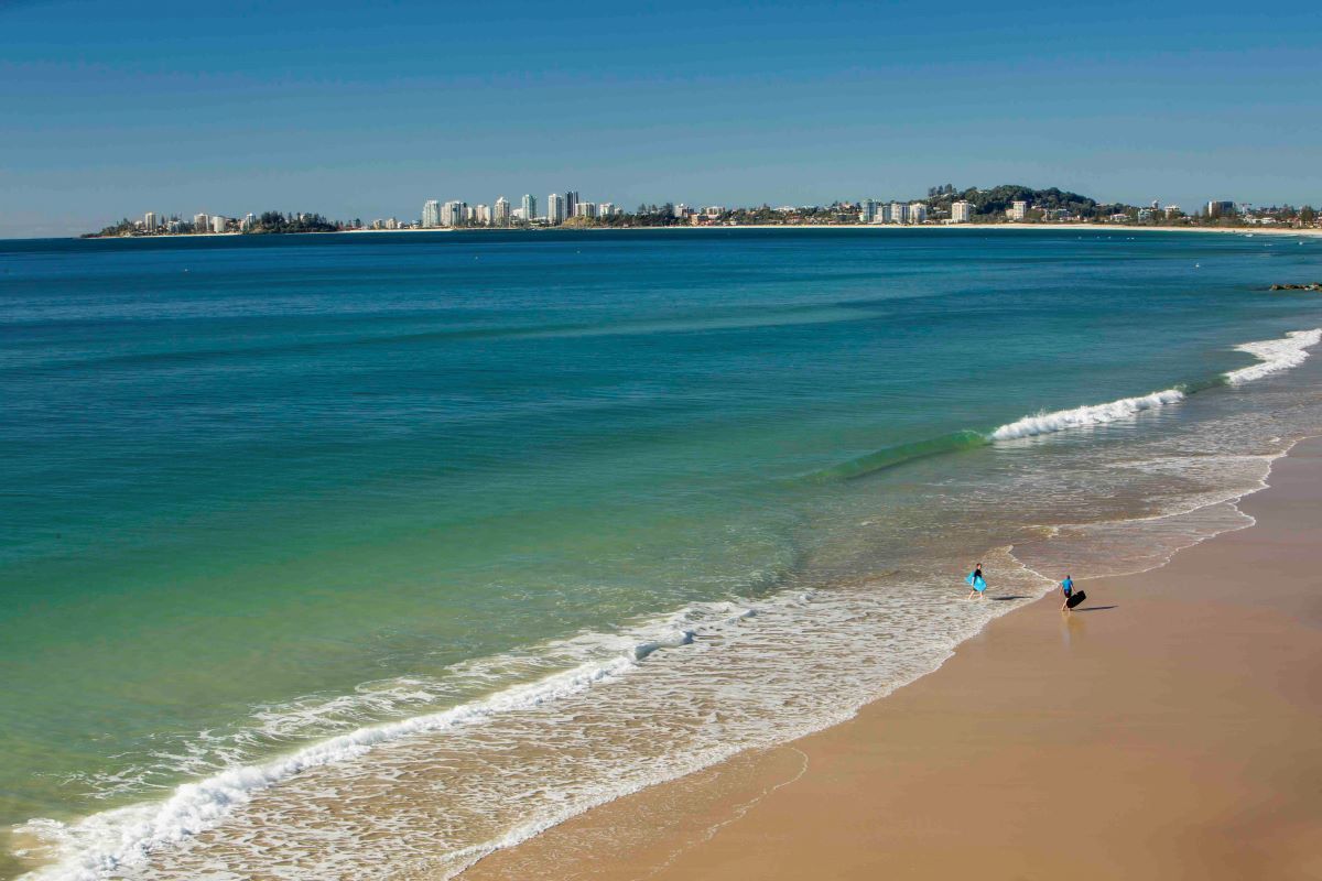 An Aerial View of a Beach With a City in the Background — Top Shelf Glass Pool Fencing & Balustrading in Tweed Heads, QLD